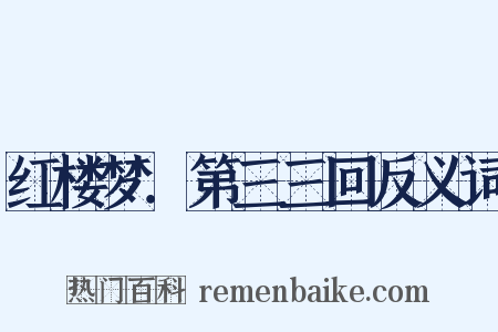 红楼梦．第三三回反义词是什么意思的图片